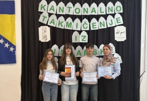 Amna Hodžić osvojila 3. mjesto na kantonalnom takmičenju iz Vjeronauke