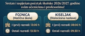 OBAVIJEST O POČETKU NOVE ŠKOLSKE GODINE